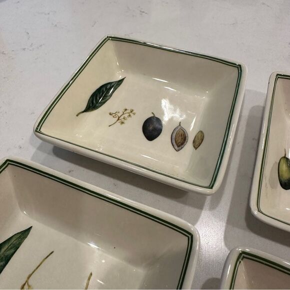 William Sonoma | four (4)  olive bowls trays serving botanical olive collection - Picture 4 of 8